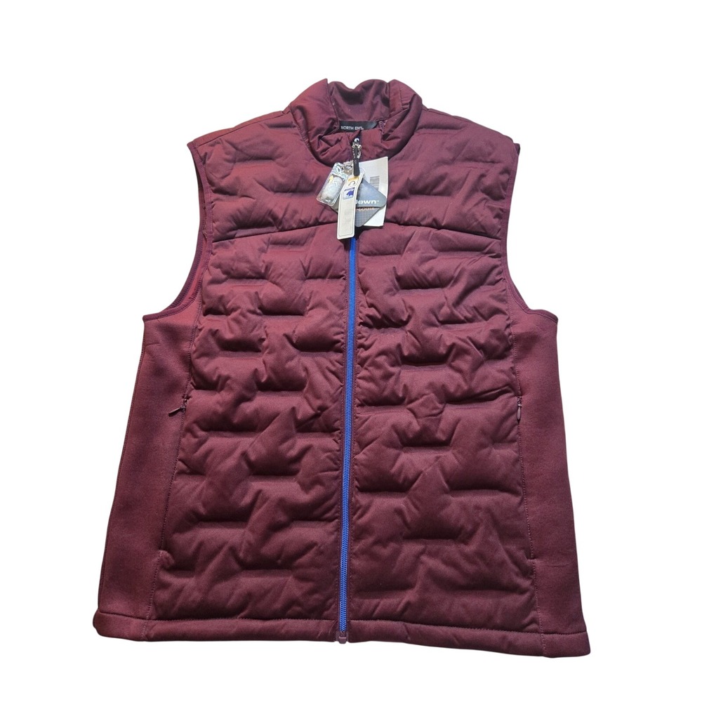 North End Mens Burgundy Puffer Vest Warmth Technology Size‎ M RN108030
